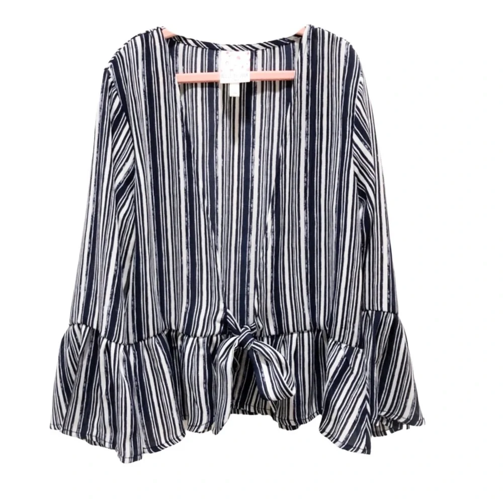 Belle Du Jour Tie Front Cardigan With Tank Top